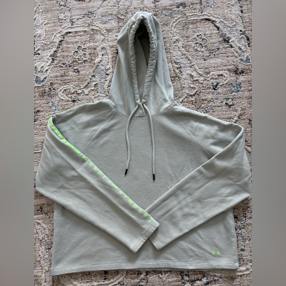 Under Armour Women Threadborne Microthread Fleece Cropped Hoodie Mint size Large - Picture 1 of 6